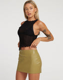 IMAGE OF Ima Mini Skirt in PU Leaf GreenA