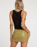 IMAGE OF Ima Mini Skirt in PU Leaf GreenA