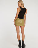 IMAGE OF Ima Mini Skirt in PU Leaf GreenA