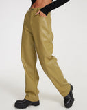 image of Parallel Trouser in PU Leaf Green