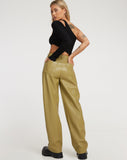 image of Parallel Trouser in PU Leaf Green