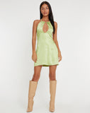 image of MOTEL X JACQUIE Rauna Mini Dress in Satin Nile Green