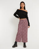 image of Relow Maxi Skirt in 90's Floral Burgundy