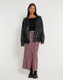 image of Relow Maxi Skirt in 90's Floral Burgundy