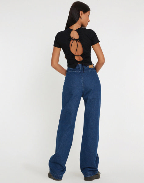 Image of Retro Pocket Flare Jeans in 90's Indigo