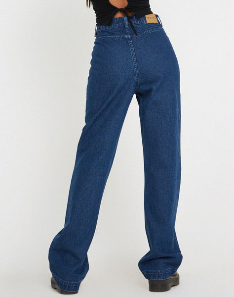 Image of Retro Pocket Flare Jeans in 90's Indigo