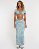 image of Rima Midi Skirt in Flower Power Blue