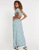 image of Rima Midi Skirt in Flower Power Blue