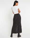 Image of Rima Maxi Skirt in Pretty Petal Black