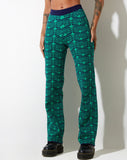 image of Sabila Trouser in Swirl Green and Blue