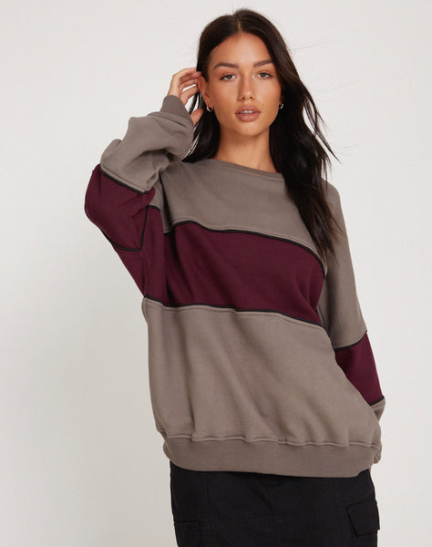 Image of Samara Sweatshirt in Cloudburst Oxblood Black