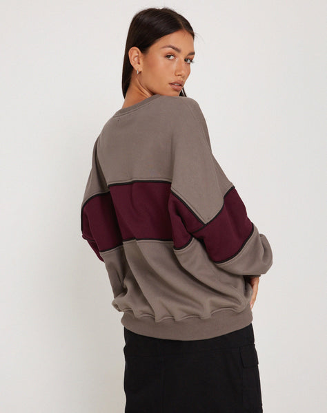 Image of Samara Sweatshirt in Cloudburst Oxblood Black