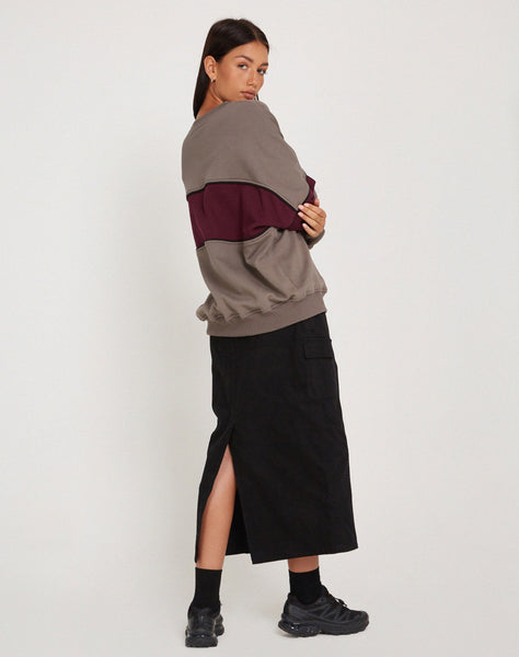 Image of Samara Sweatshirt in Cloudburst Oxblood Black