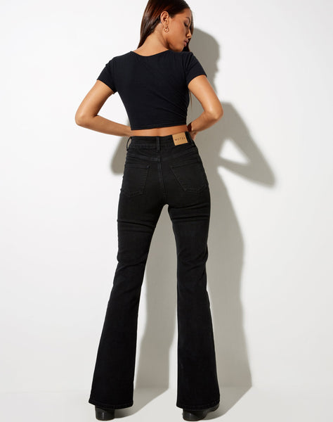 Image of Seam Split Jeans in Black Wash