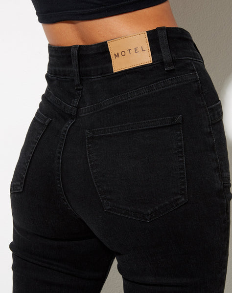 Image of Seam Split Jeans in Black Wash