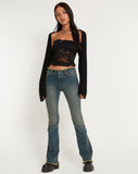 image of Shaka Bandeau Top in Lace Black