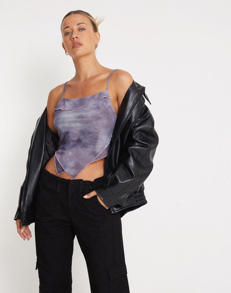 image of Shindu Printed Mesh Top in Smokey Gradients Purple