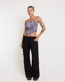 image of Shindu Printed Mesh Top in Smokey Gradients Purple