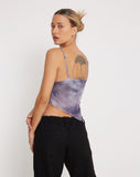 image of Shindu Printed Mesh Top in Smokey Gradients Purple