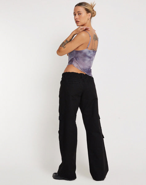 image of Shindu Printed Mesh Top in Smokey Gradients Purple