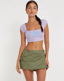 image of Sidra Crop Top in Lilac Cute Daisy Blue