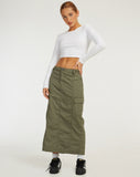 image of Widya Cargo Maxi Skirt in Dark Olive