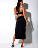 Image of Maxel Midi Skirt in Polycrepe Black