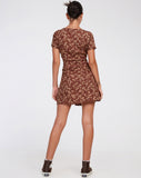 IMAGE OF Zavacca Day Dress in Earthy Floral Brown