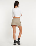 Image of MOTEL X JACQUIE Zephyr Mini Skirt in Cotton Drill Taupe