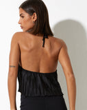 Image of Dama Crop Top in Crinkle Black