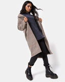 Duster Longline Coat in Glenn Check Natural