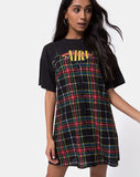 Sanna Slip Dress in Plaid Red Green Yellow and Black