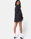 Kepsibelle Dress in Medium Polka Black and White