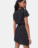 Zavacca Tea Dress in Medium Polka Black and White