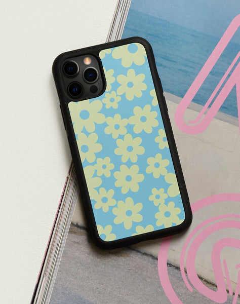 Image of Motel X Barbara Kristoffersen Iphone Case in Retro Daisy Blue