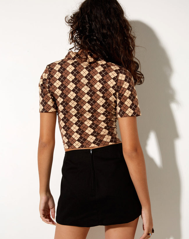 Image of Rezul Shirt in Argyle Brown