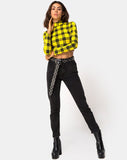 Rhala Crop Top in Winter Plaid Yellow