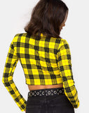 Rhala Crop Top in Winter Plaid Yellow