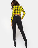 Rhala Crop Top in Winter Plaid Yellow