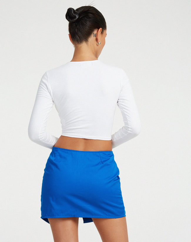 image of Rhory Mini Cargo Skirt in Aqua Blue