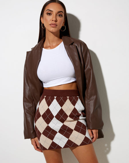 Pelmo Mini Skirt in Black and White Check