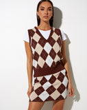 Image of Sami Vest in Knit Argyle Tan