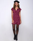 Rica Dress in Medium Polka Wine