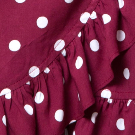 Rica Dress in Medium Polka Wine