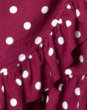 Rica Dress in Medium Polka Wine