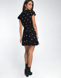 Rica Skater Dress in Black and White Polkadot