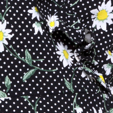 Rica Skater Dress in Polka Daisy Black