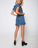 Rica Skater Dress in Medium Polka Navy