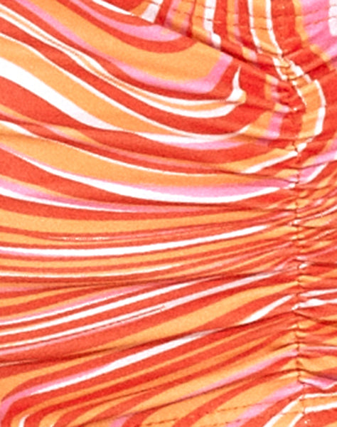 Image of Ricca Bikini Top in 70s Ripple Tangerine