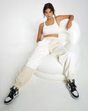 Image of Motel X Barbara Kristoffersen Albaca Trouser in Panelled Ivory and Winter White